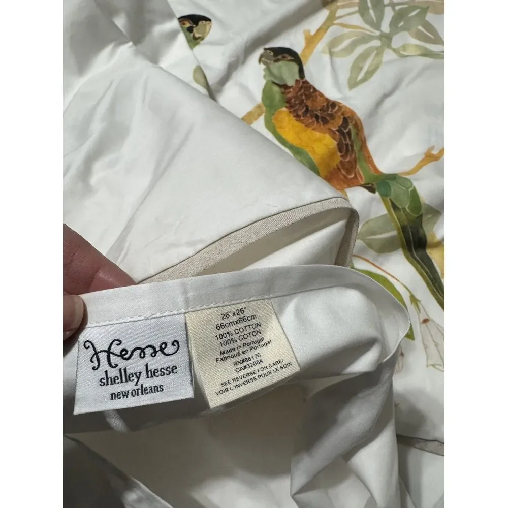 Anthropologie Shelley Hesse Pillow Sham Bundle of 3‎ Birds Nature Watercolor